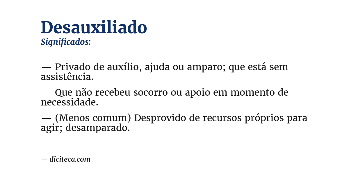Significado de desauxiliado