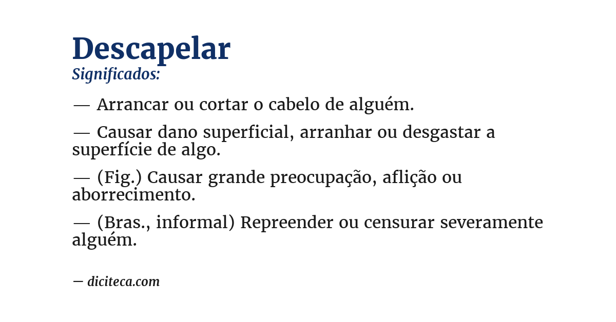 Significado de descapelar