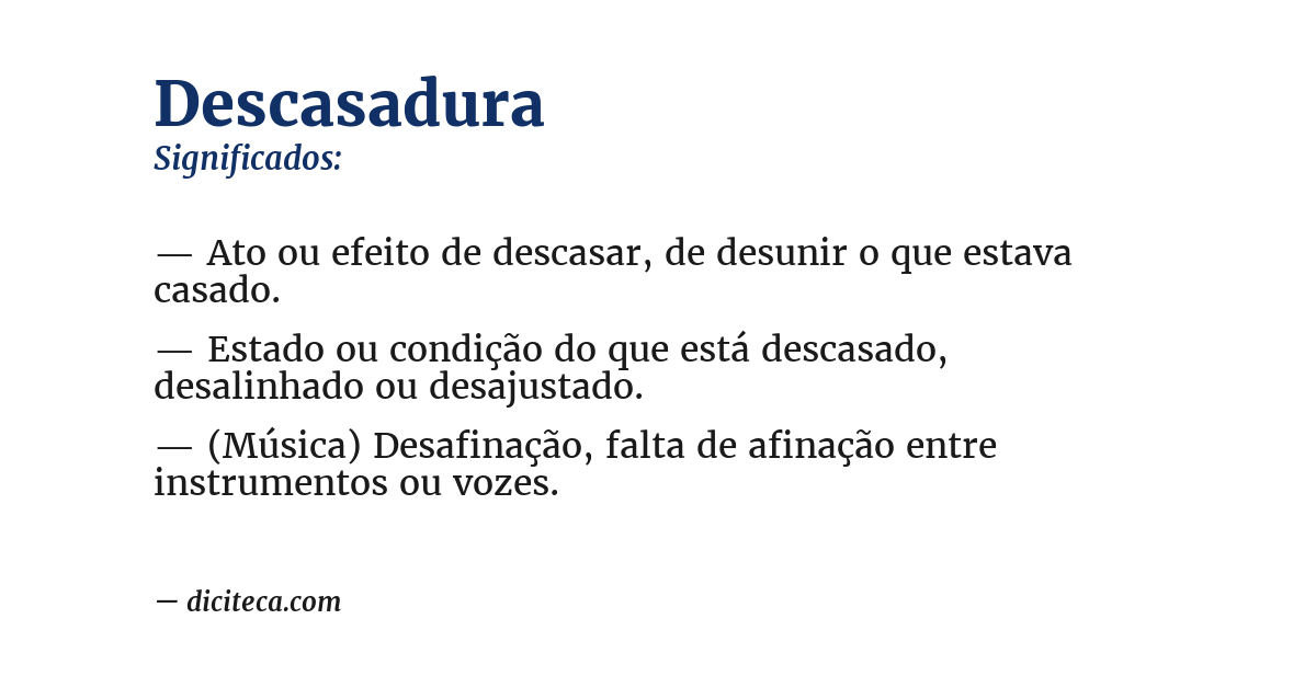 Significado de descasadura
