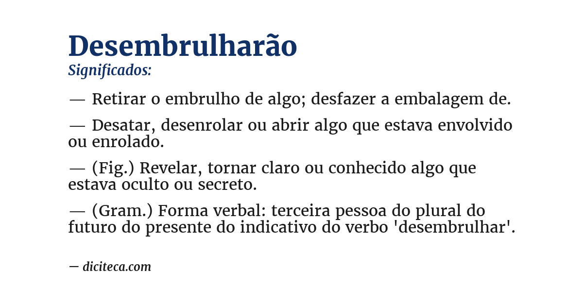 Significado de desembrulharão