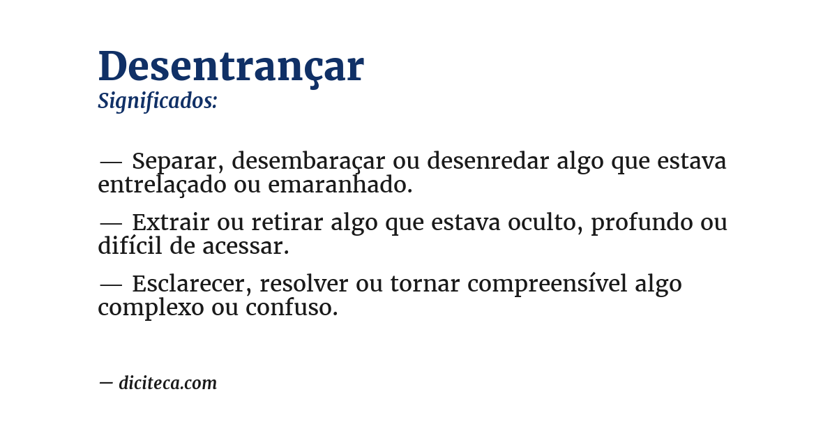 Significado de desentrançar