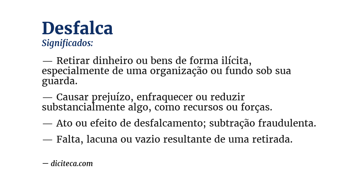 Significado de desfalca