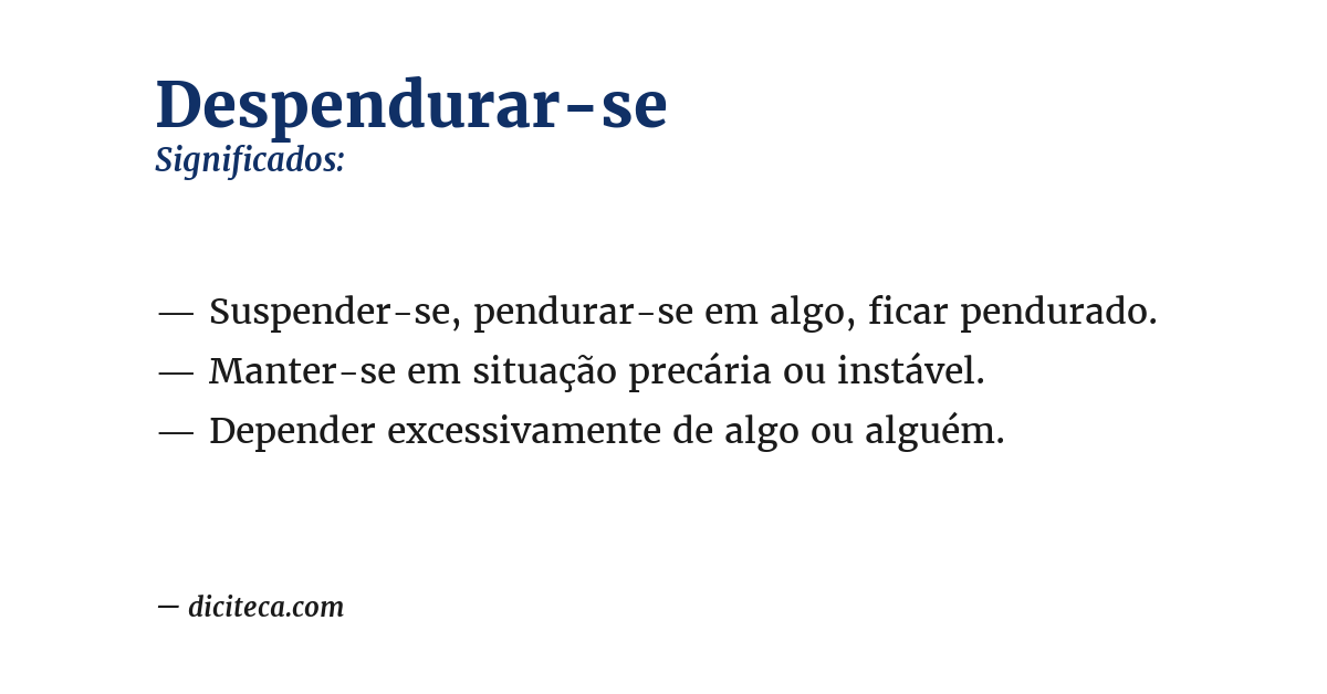 Significado de despendurar-se