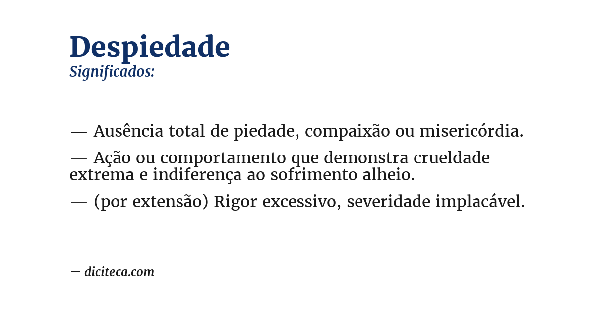 Significado de despiedade