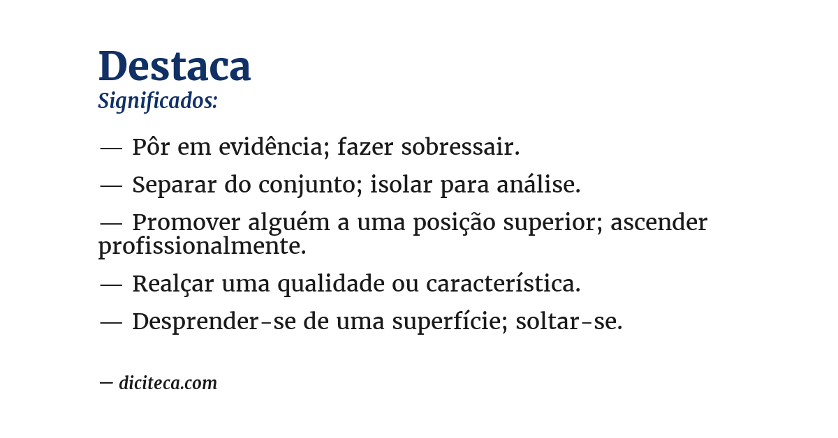 Significado de destaca