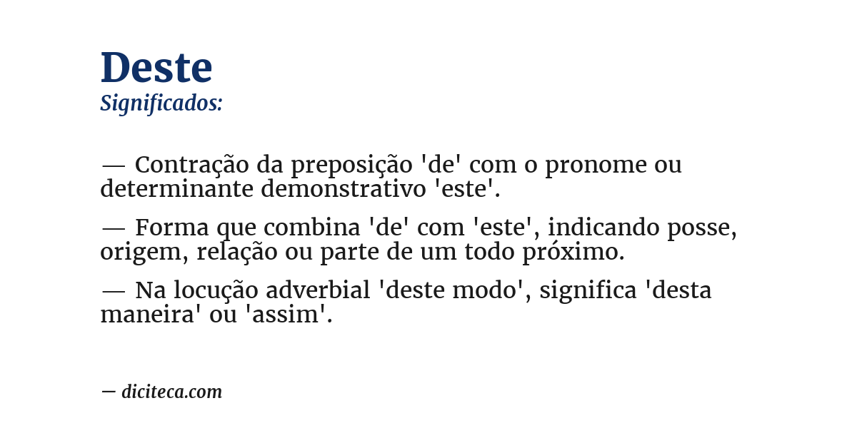 Significado de deste