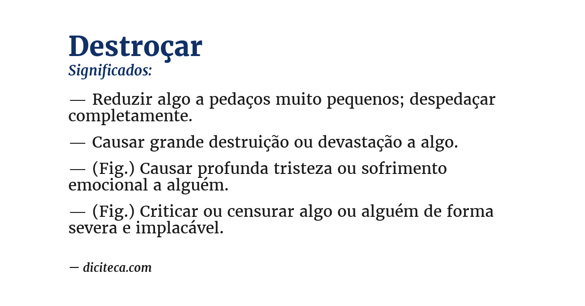 Significado de destroçar