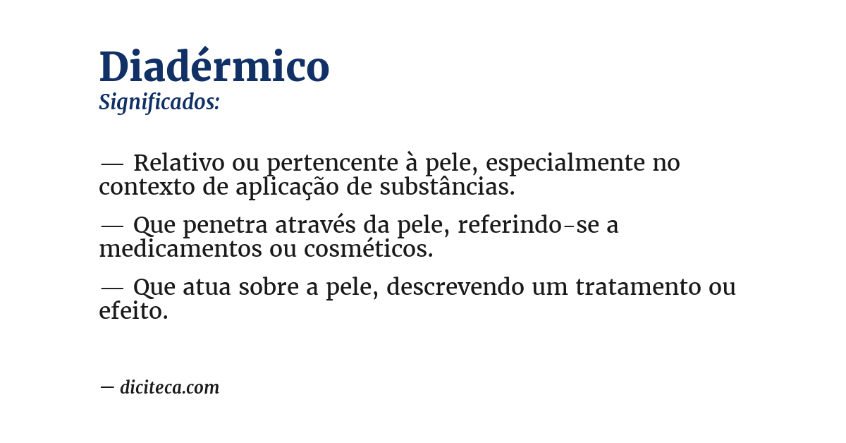 Significado de diadérmico