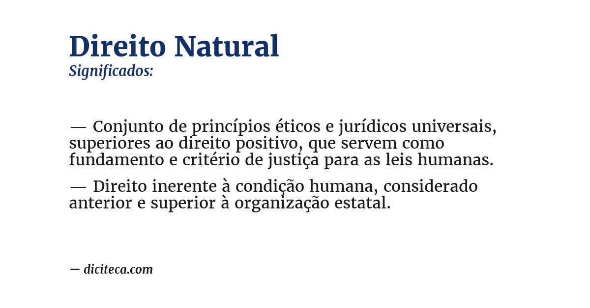 Significado de direito natural