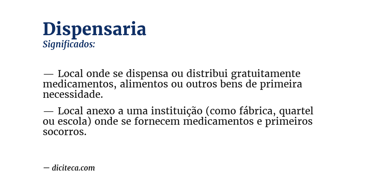 Significado de dispensaria