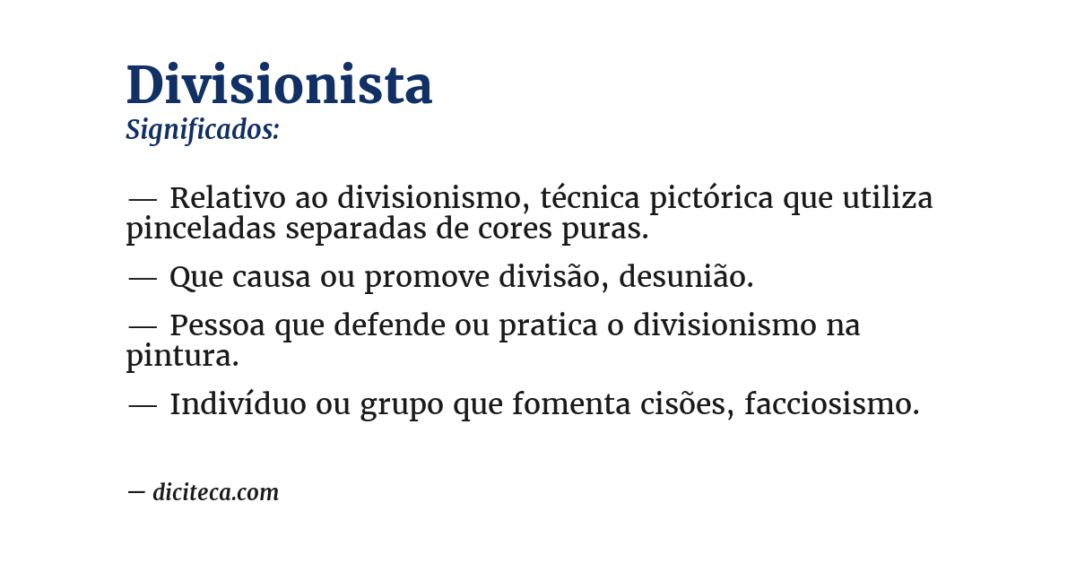 Significado de divisionista