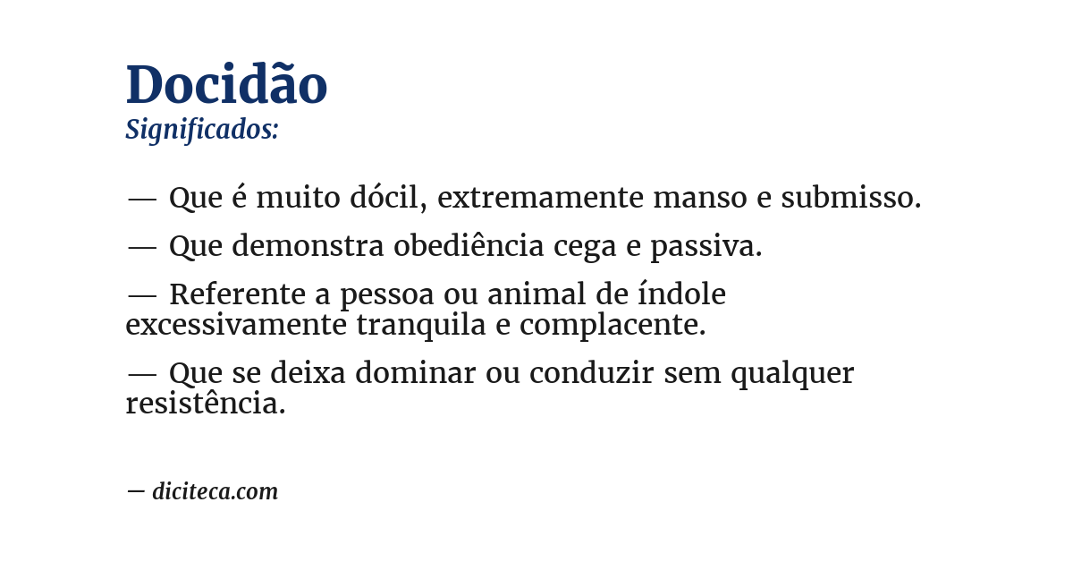 Significado de docidão