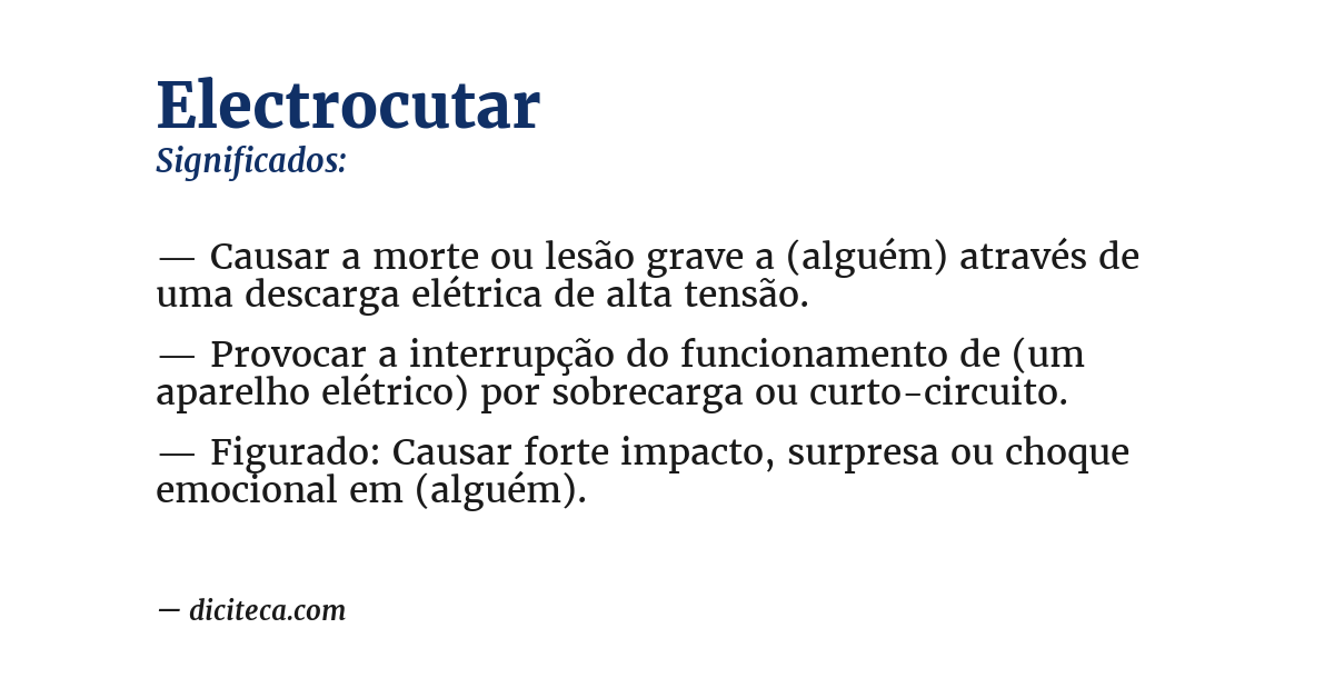 Significado de electrocutar