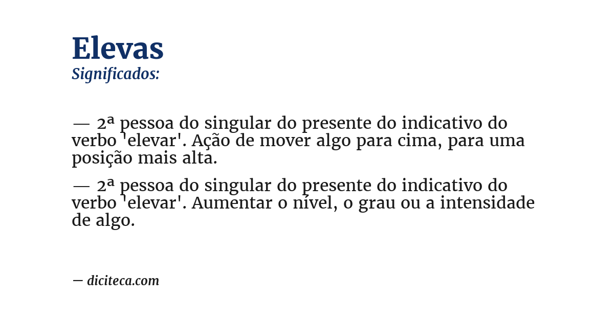 Significado de elevas