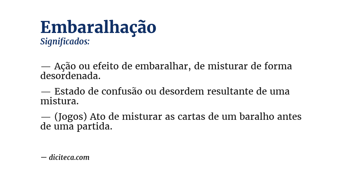 Significado de embaralhação