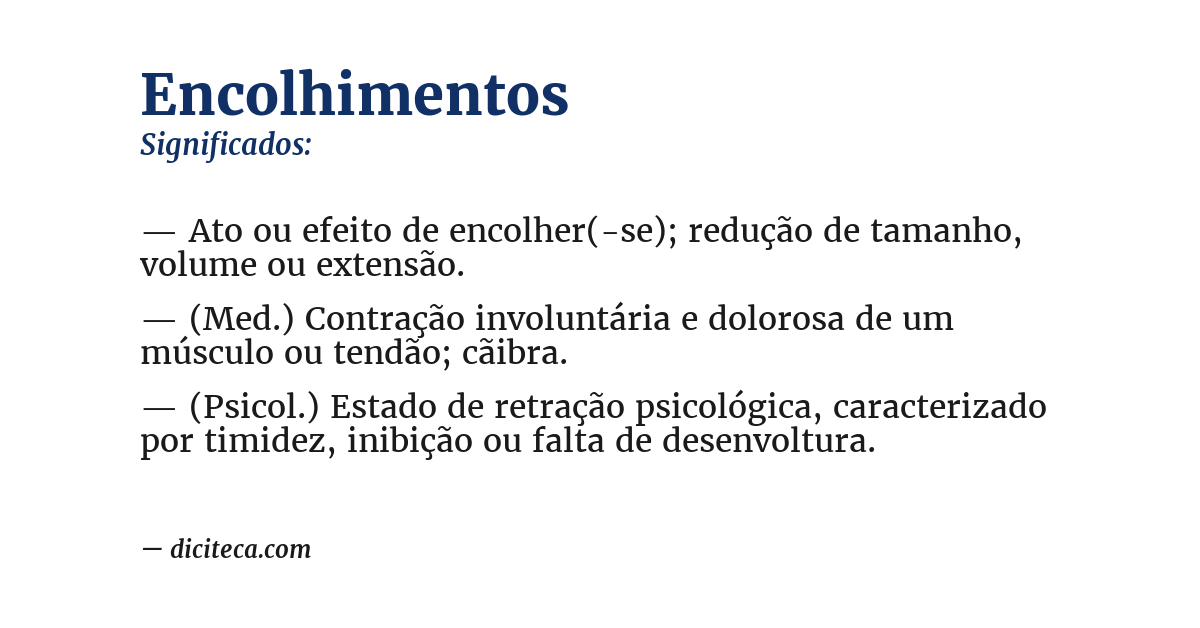 Significado de encolhimentos