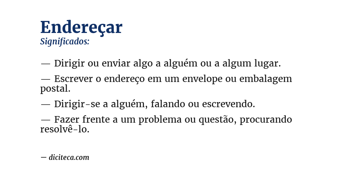 Significado de endereçar