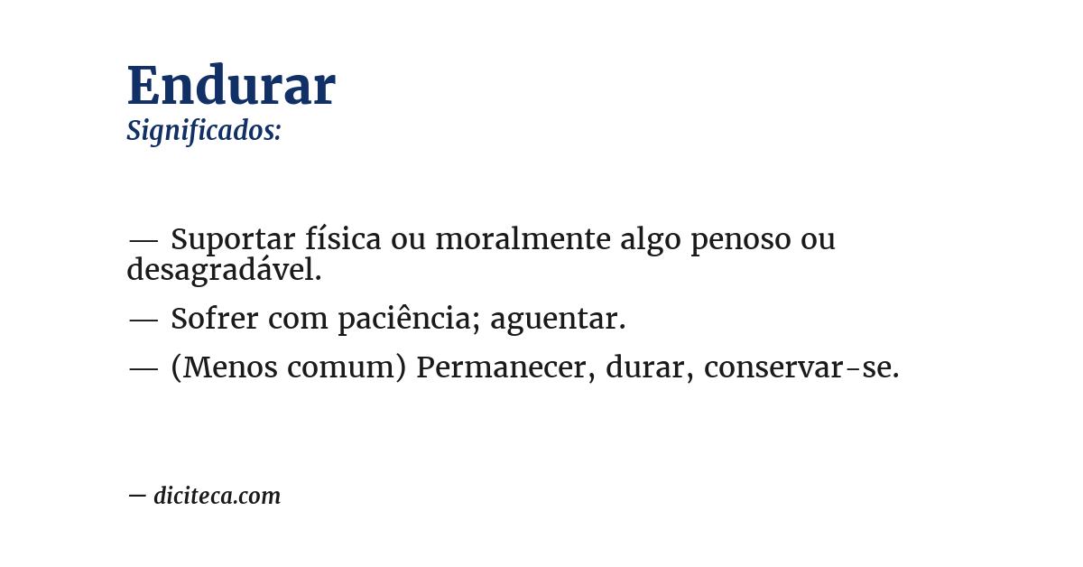 Significado de endurar