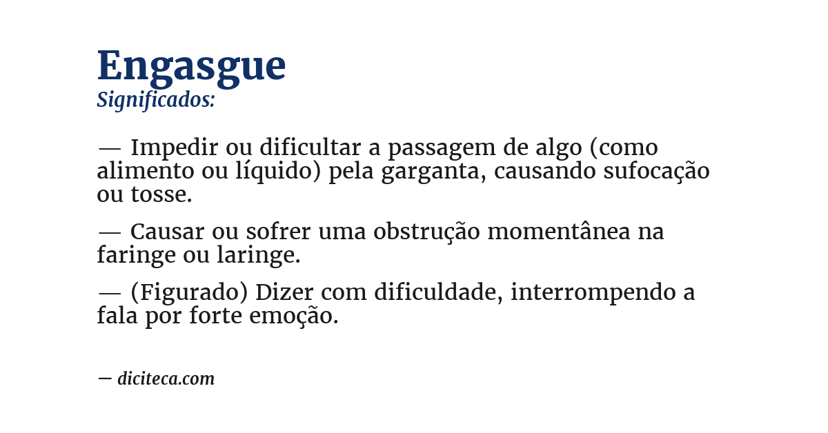 Significado de engasgue