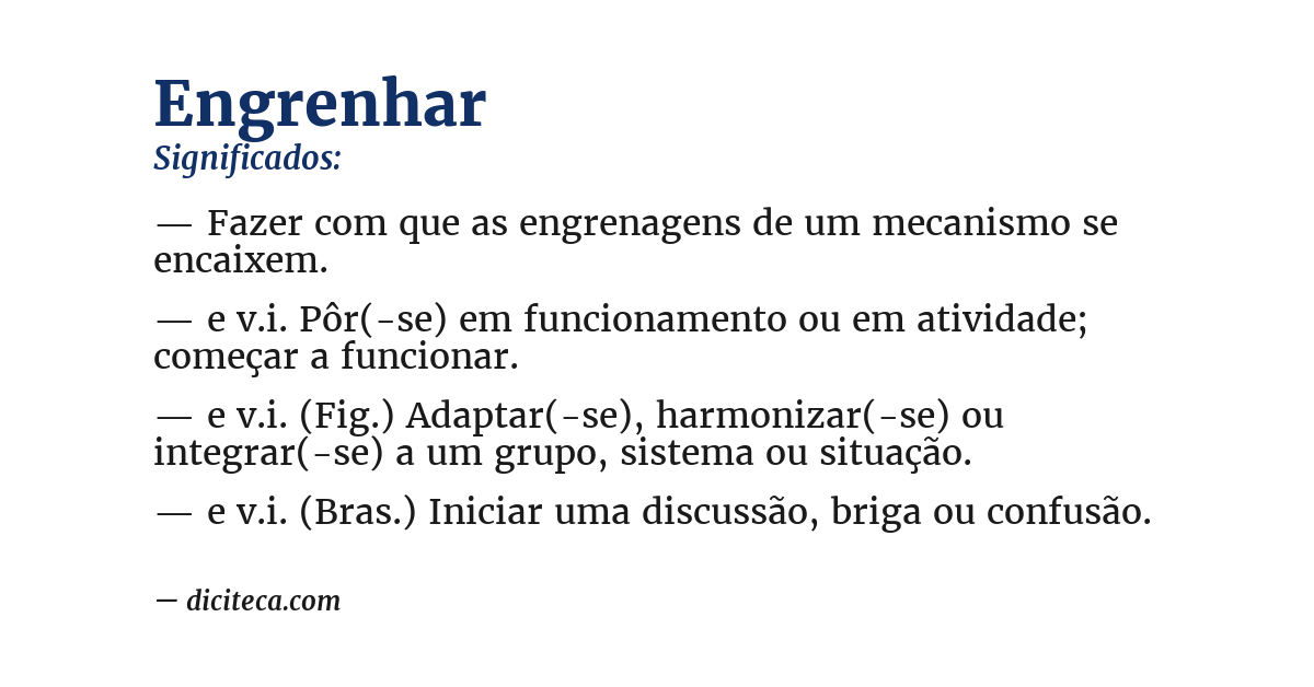 Significado de engrenhar
