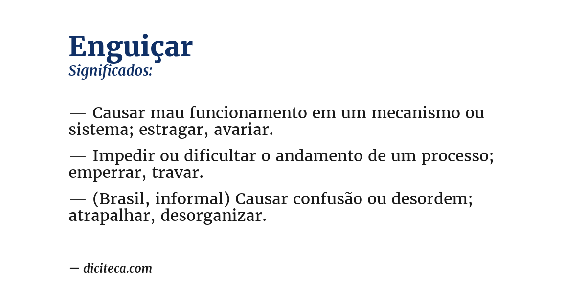 Significado de enguiçar