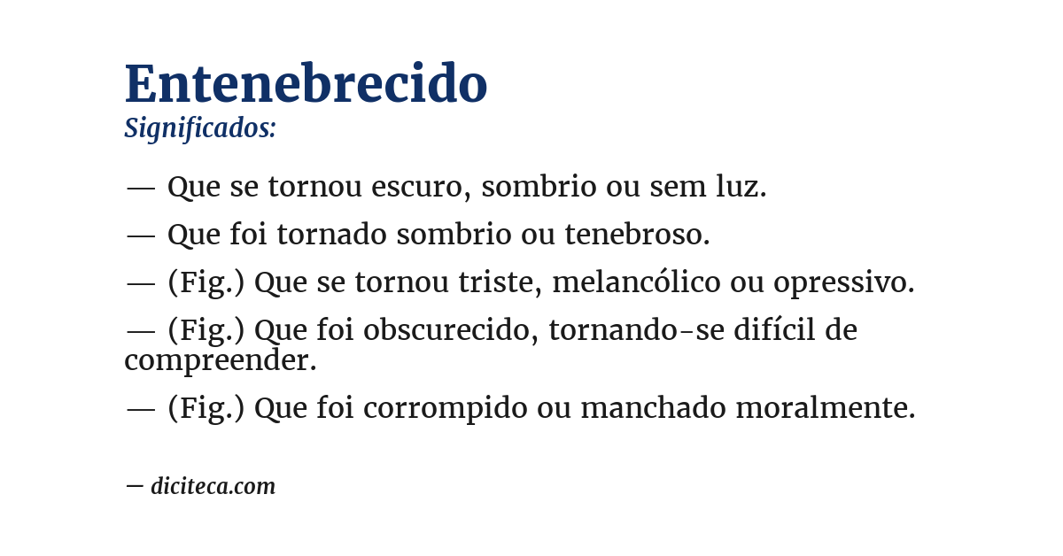 Significado de entenebrecido
