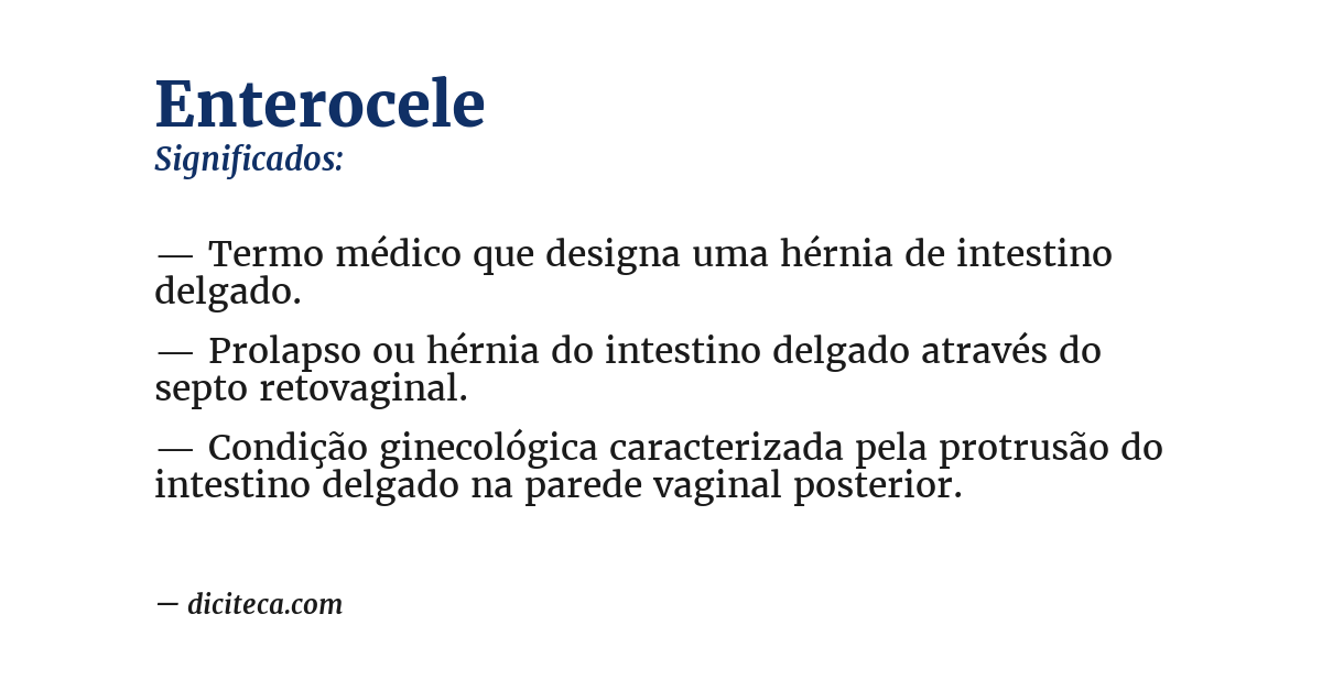 Significado de enterocele