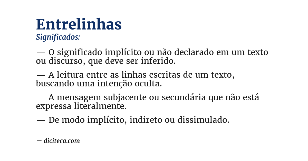Significado de entrelinhas