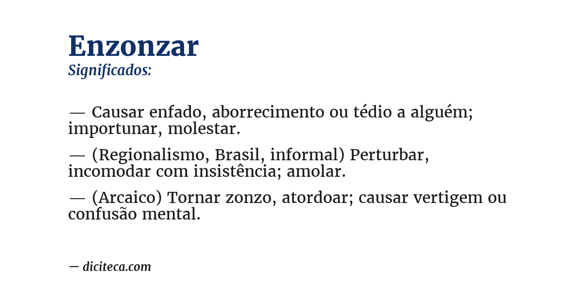 Significado de enzonzar