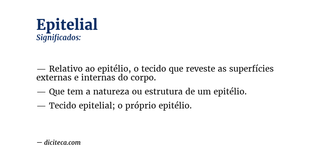 Significado de epitelial