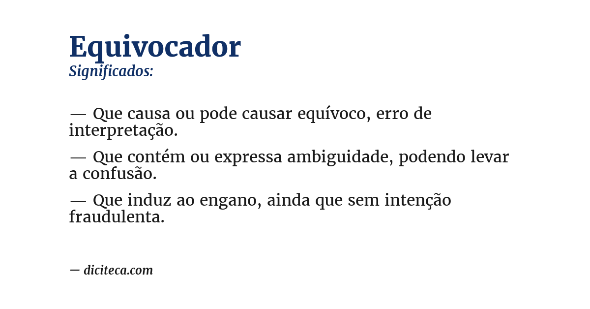 Significado de equivocador