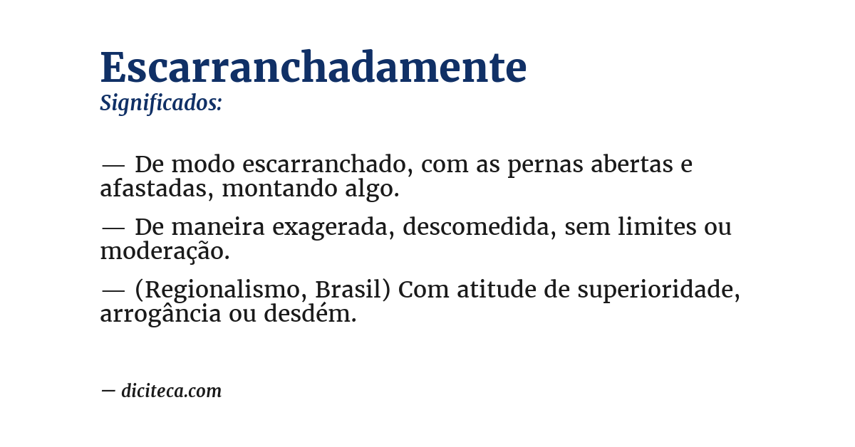 Significado de escarranchadamente