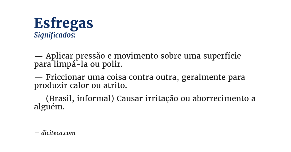 Significado de esfregas