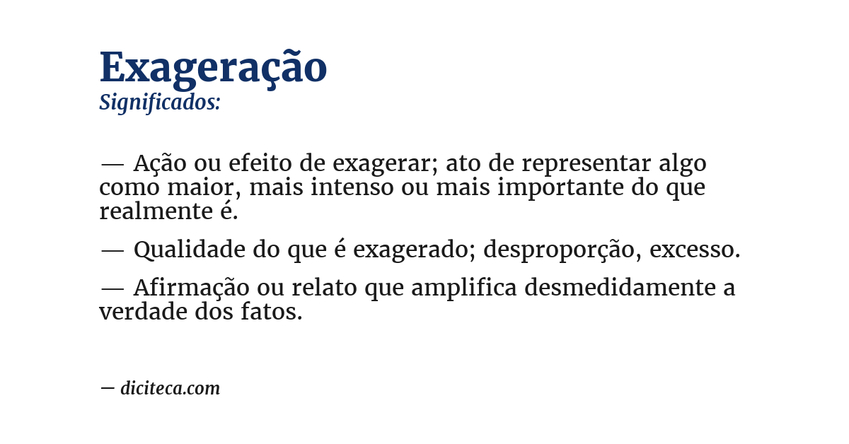 Significado de exageração