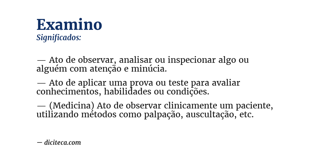 Significado de examino