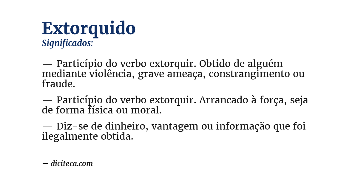 Significado de extorquido