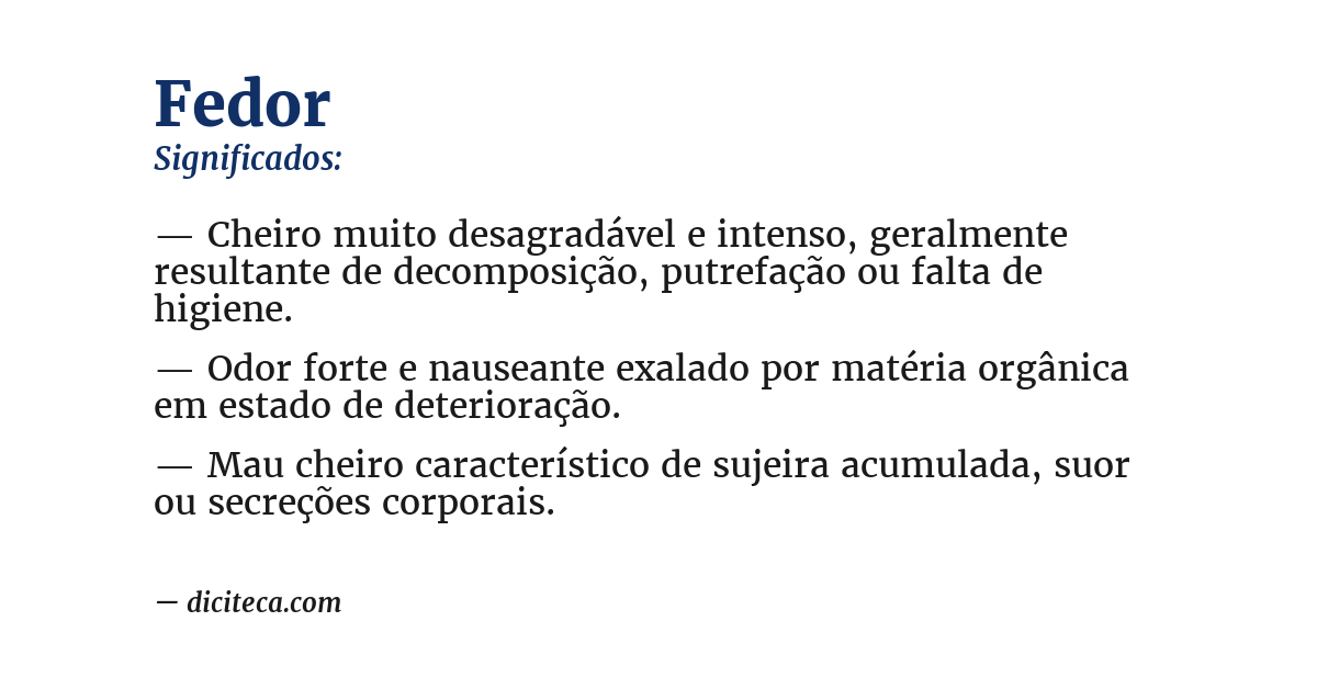 Significado de fedor