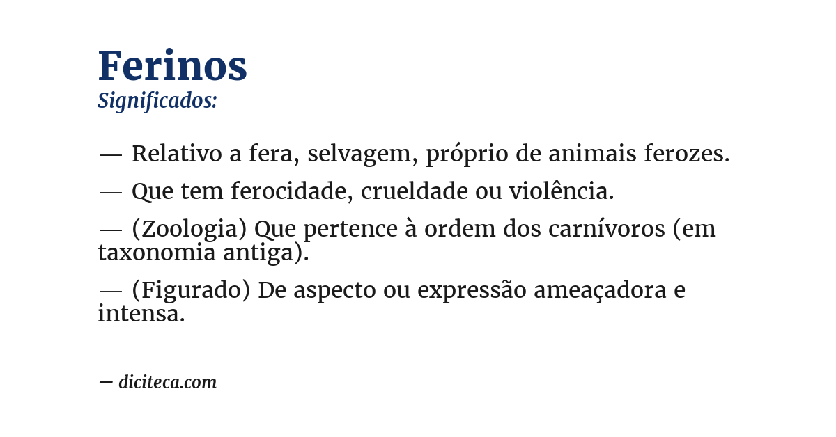 Significado de ferinos