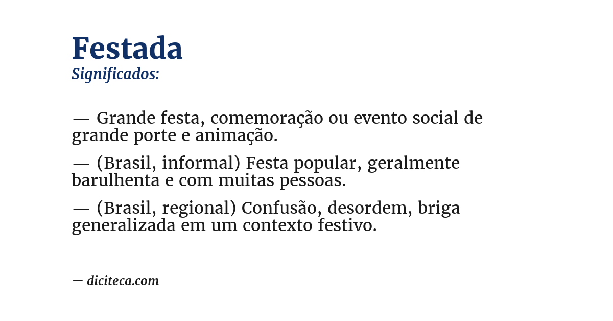 Significado de festada