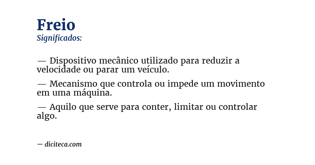 Significado de freio