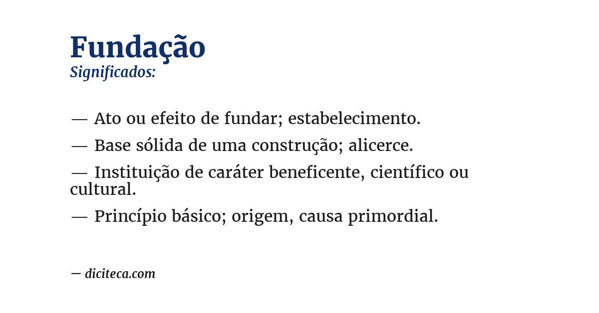 Significado de fundação