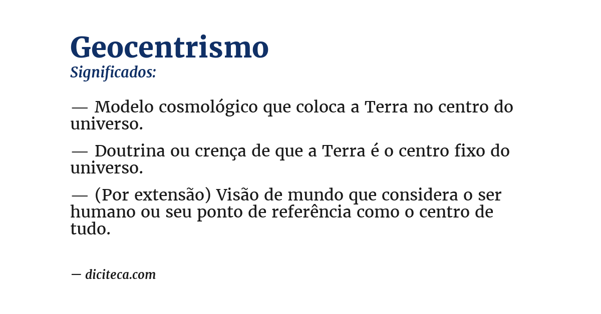 Significado de geocentrismo