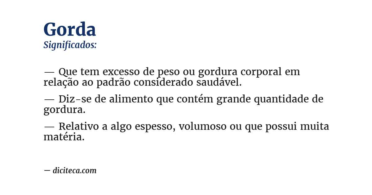 Significado de gorda