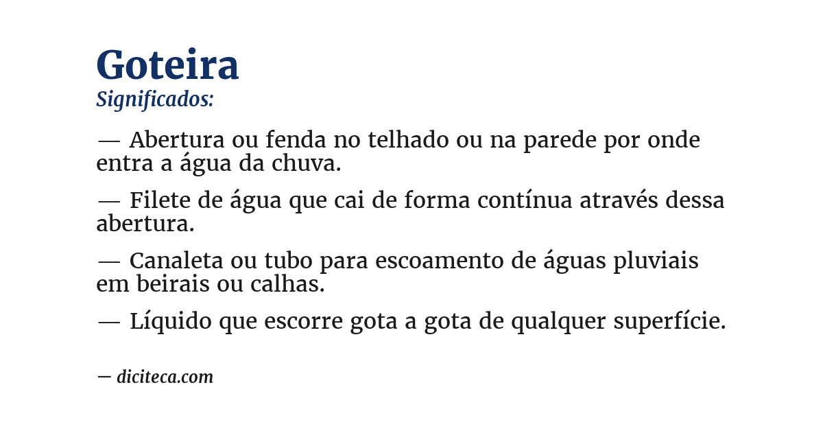 Significado de goteira