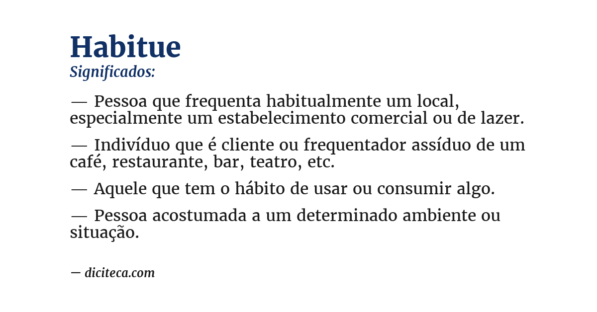 Significado de habitue