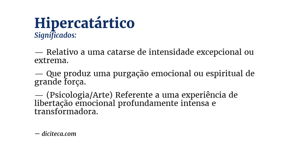 Significado de hipercatártico