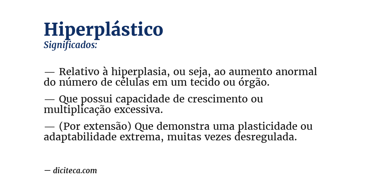 Significado de hiperplástico