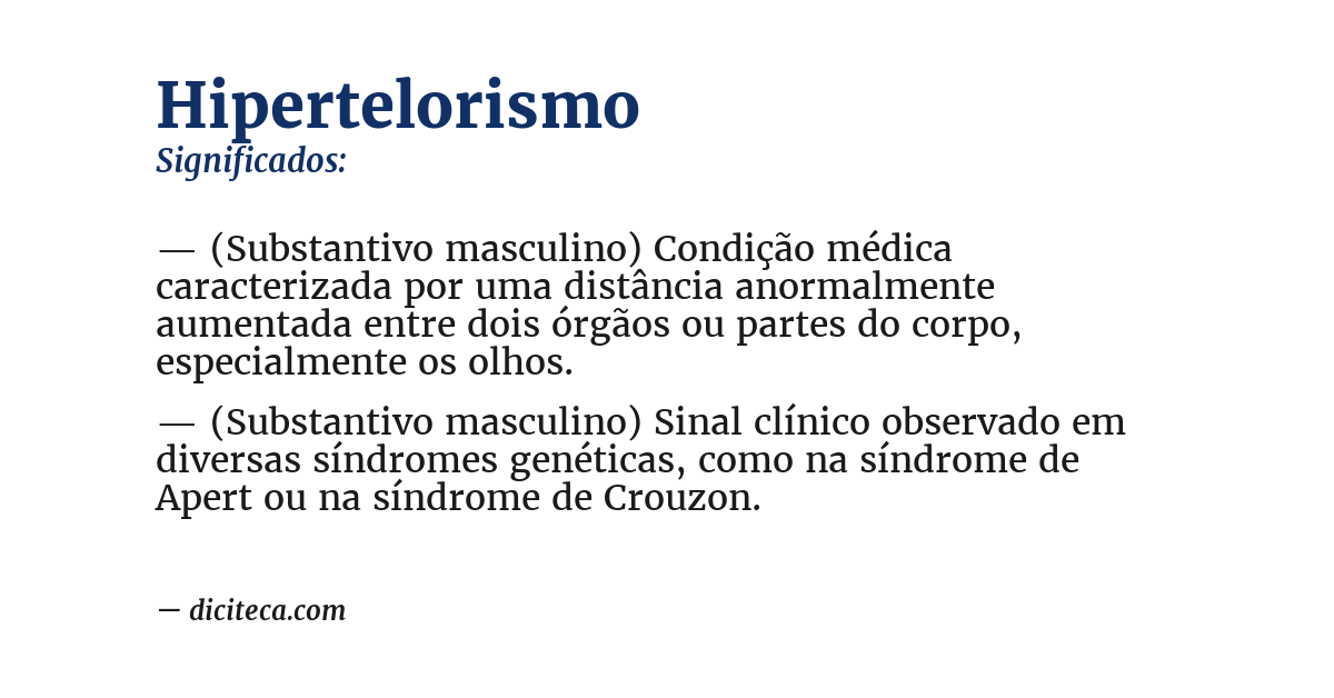 Significado de hipertelorismo