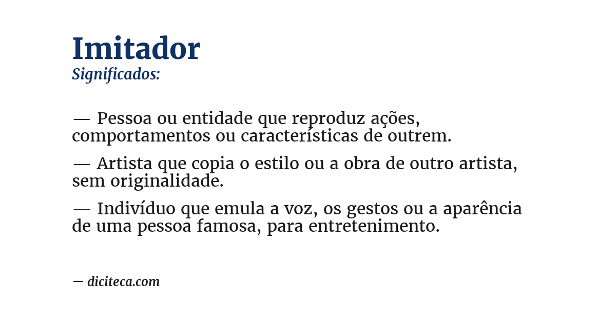 Significado de imitador