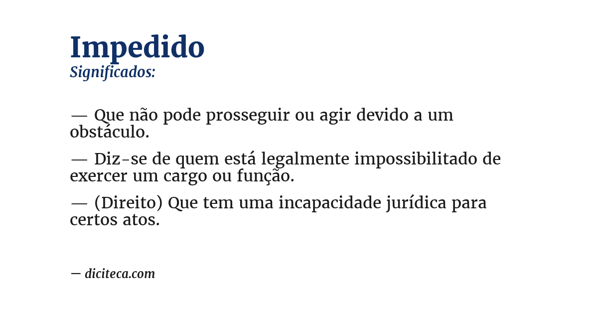 Significado de impedido